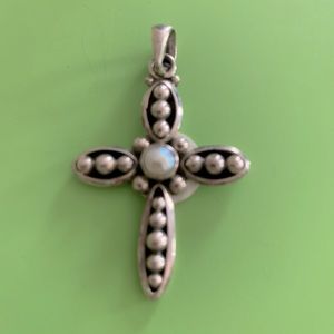 SILPADA .925 Sterling Silver Cross Pendant Freshwater Pearl #S0971